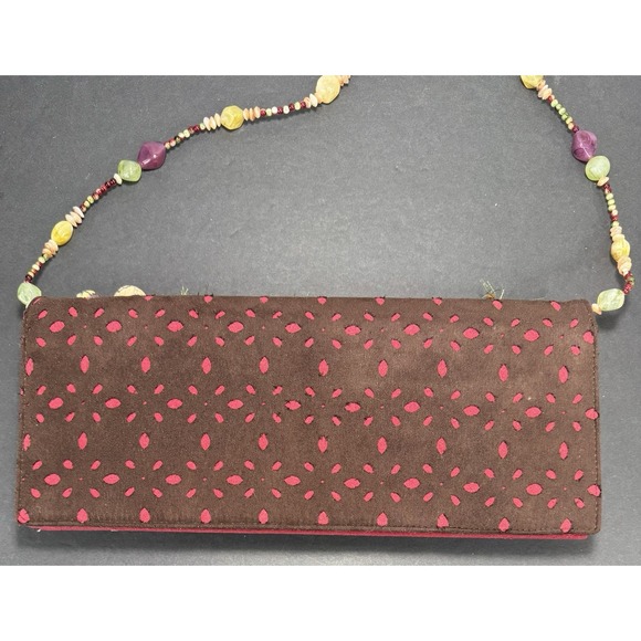 Mary Frances Purse Shoulder Bead Work Floral Embellished Stone Handbag Clutch‎ - Picture 7 of 16